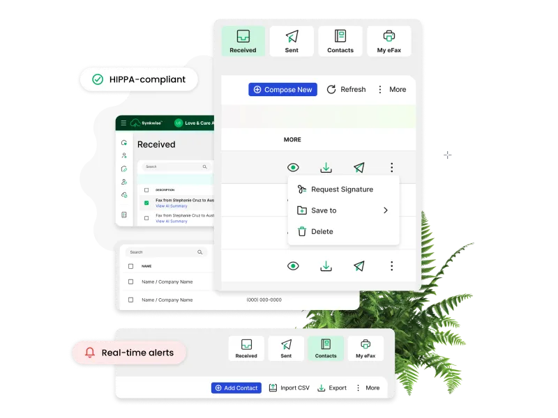 Synkwise Fax workflow interface