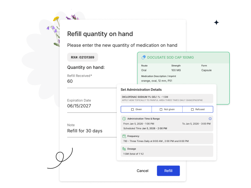 Synkwise eMAR oversight and medication accountability view