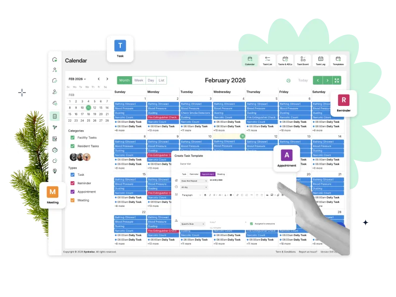 Synkwise Tasks & ADLs dashboard